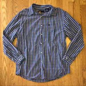 Nautica Plaid Button Down Dress Long Sleeve Shirt
